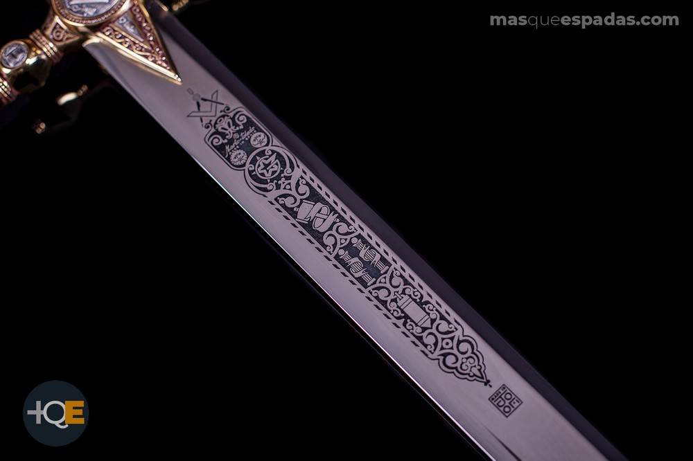 Masonic Sword Gold Engraved Deep