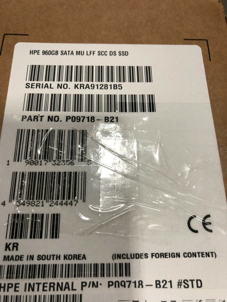 HPE 2.5" 960GB Solid State Drive for Servers - New Open Box