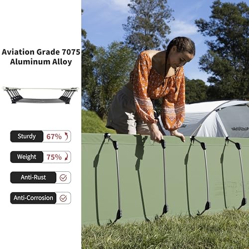 GreenWild Camping Cot, Ultralight Folding Backpacking Cot, 60-Second Easy Set