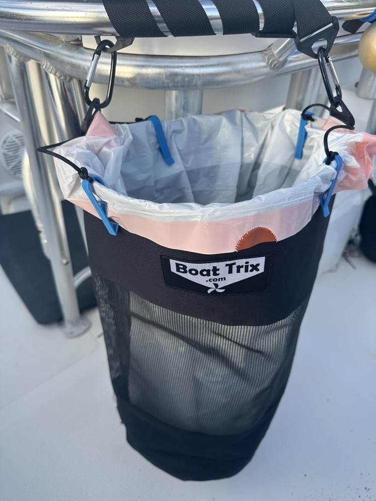 Durable Mesh Boat Trash Bag: 10-Gallon Capacity with Easy Drawstring Closure
