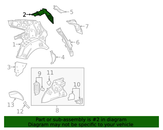 Genuine GM Passenger Side Quarter Inner Panel Extension 22945541