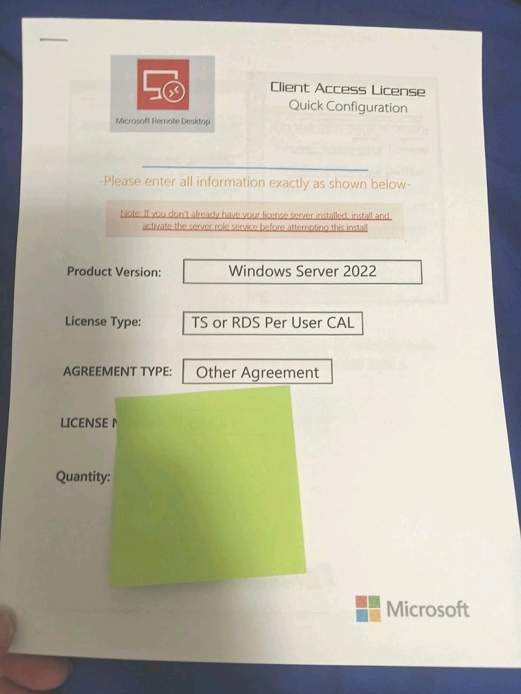 Windows Server 2022 - Remote Desktop Client Access Licenses (50 Users)
