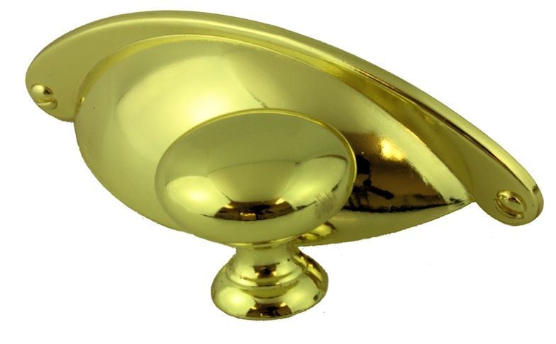 2-1/2" Country Store Cup Pull Polished Brass