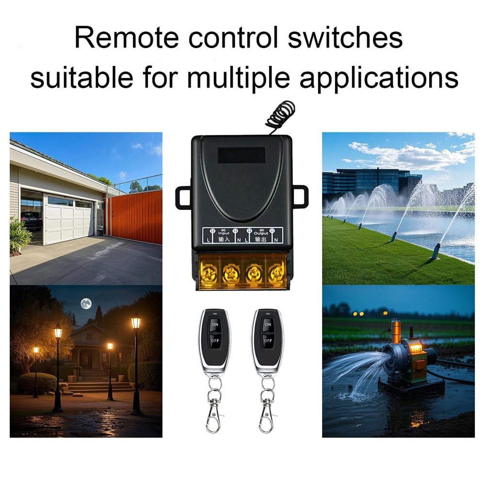 12V Remote Control Switch Wireless,Low Voltage DC 12V-72V 30A RF Relay Switch...