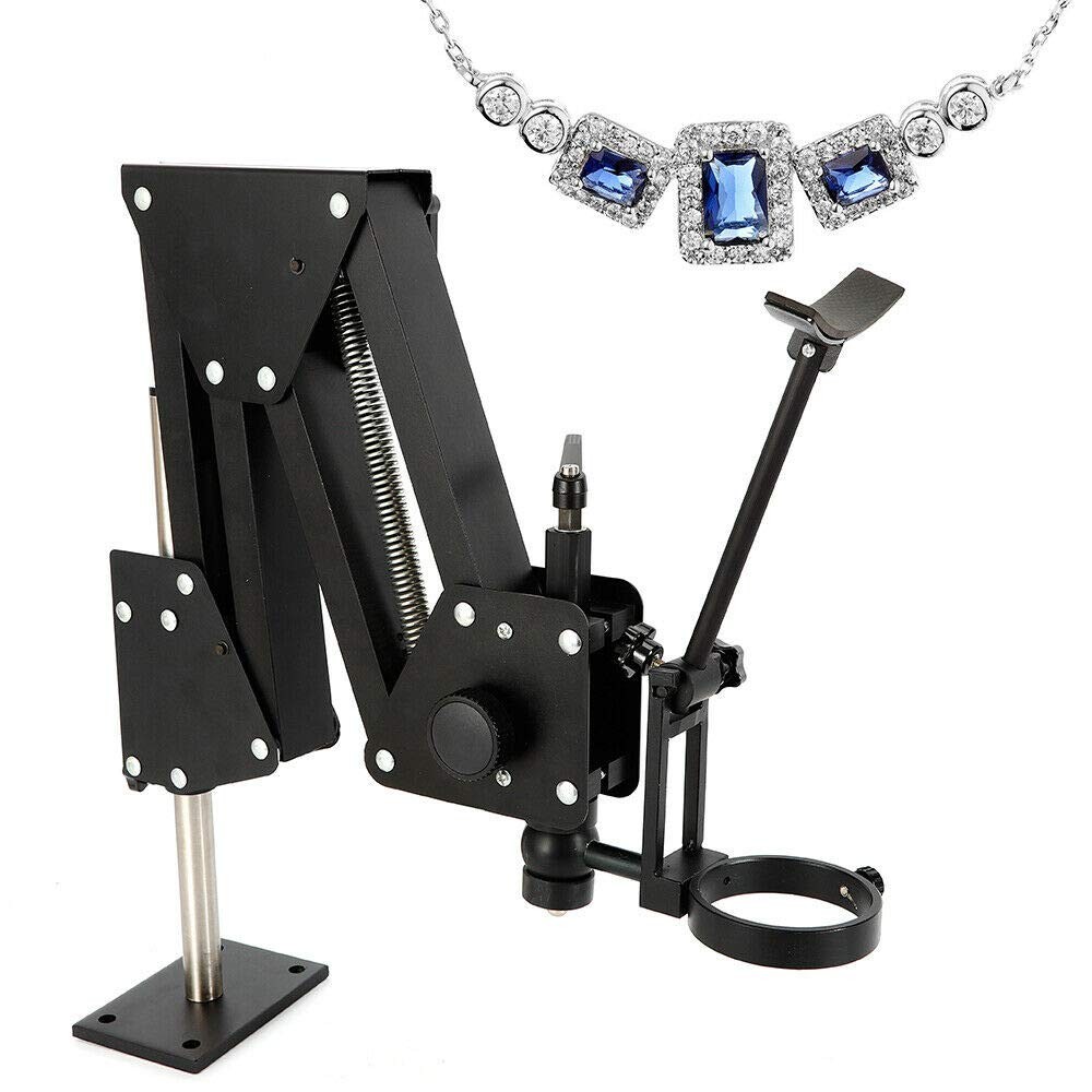 Micro Jewelry Inlaid Stand, Microscope & Spring Bracket, Black