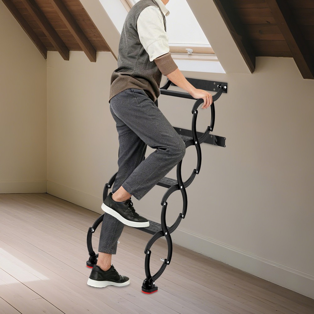 39" Tall Wall Mounted Retractable Folding Attic Loft Stair Loft Pull Down Ladder