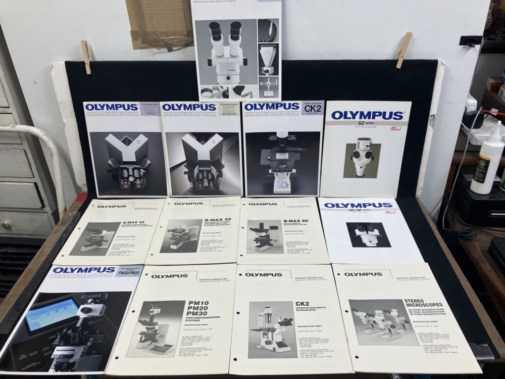 OLYMPUS SYSTEM MICROSCOPES SALES & SPECS BROCHURES LOT ,1996