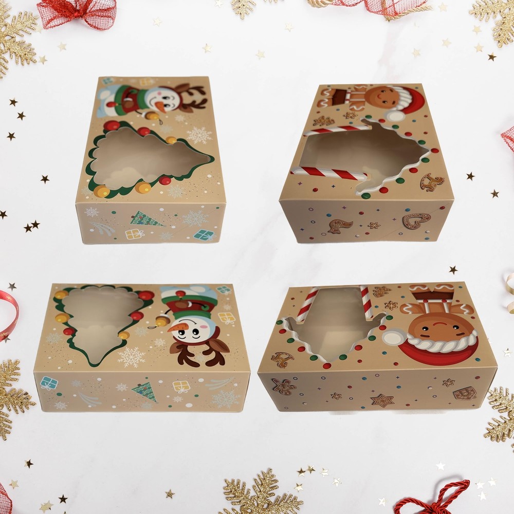 Christmas Cookie Boxes Variety Pack 24PCS Holiday Pastry Boxes Bulk