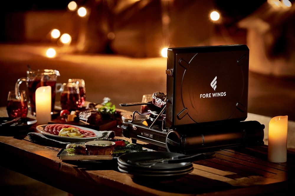 Fore Winds by Iwatani Luxe Camp Stove Large, Black