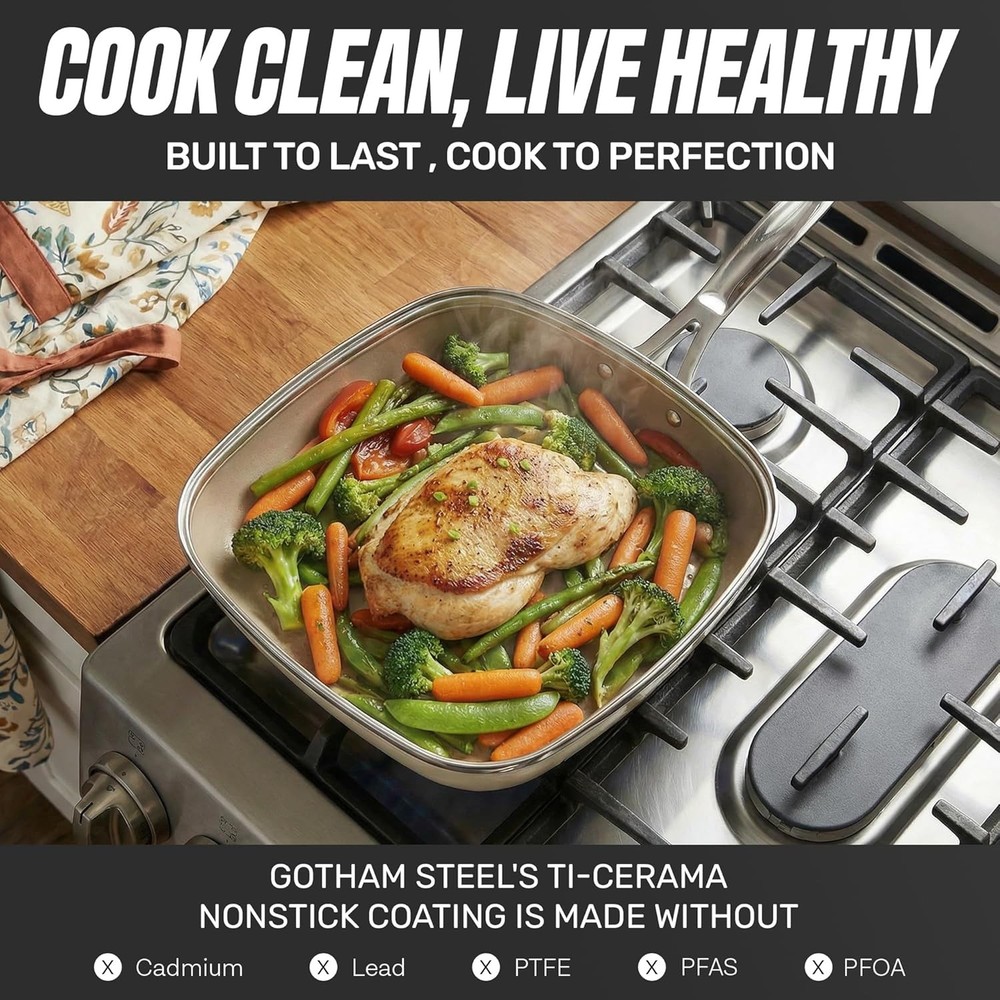 Gotham Steel 12 Pc Ceramic Cookware Set Nonstick