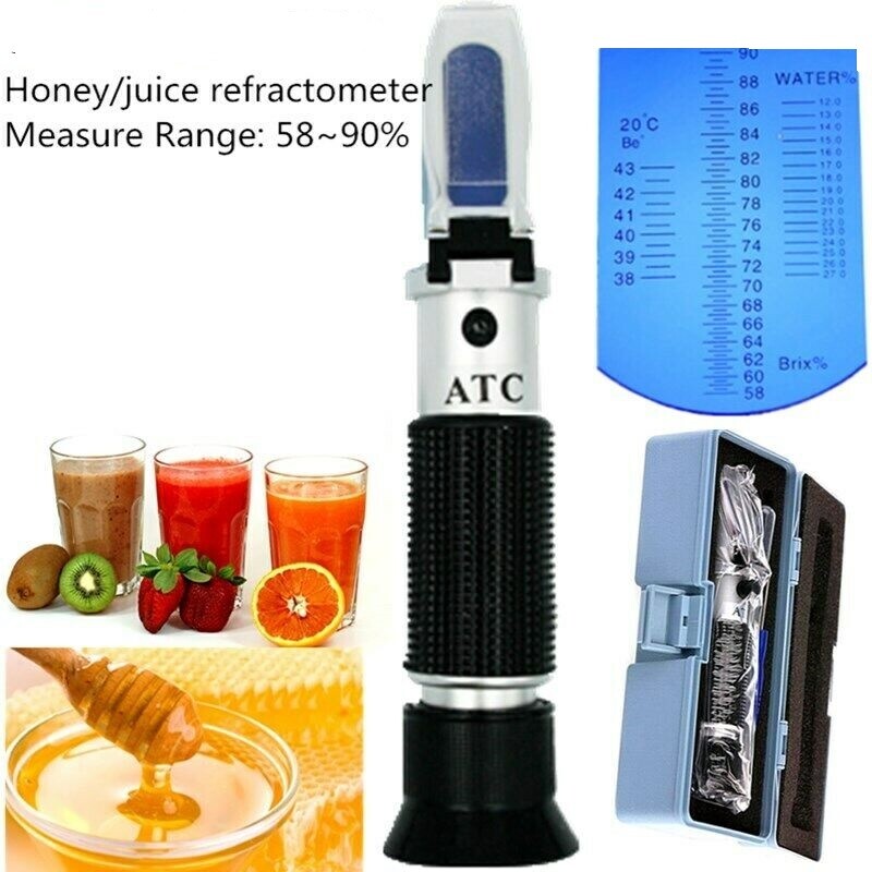 New High Measuring Range Brix tester 58%-90% Beekeeping Honey Refractometer US