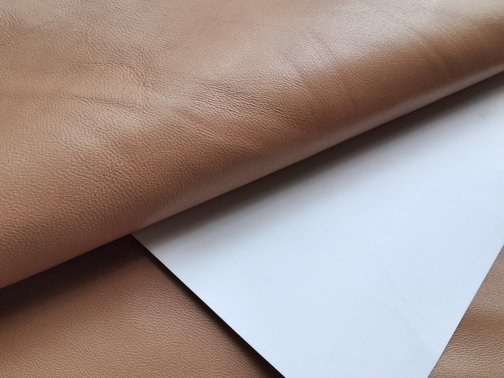 GENUINE soft khaki goatskin leather whole hide