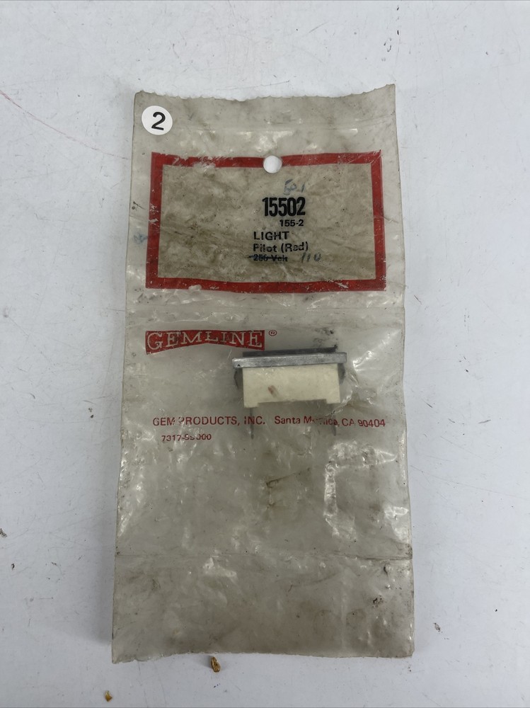 NEW OEM Gemline 15502 Rectangular Red Pilot Light