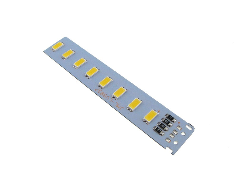 Night Light 8 LED Lamp Aluminum Panel 5VDC 5730 - Warm White