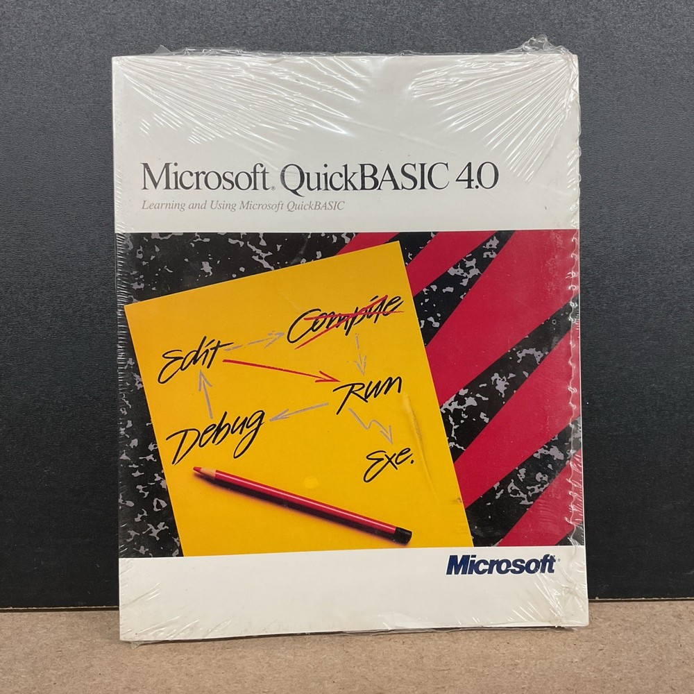 Microsoft QuickBASIC 4.0 BASIC Language Reference - Lot Of 3 - New Torn Plastic