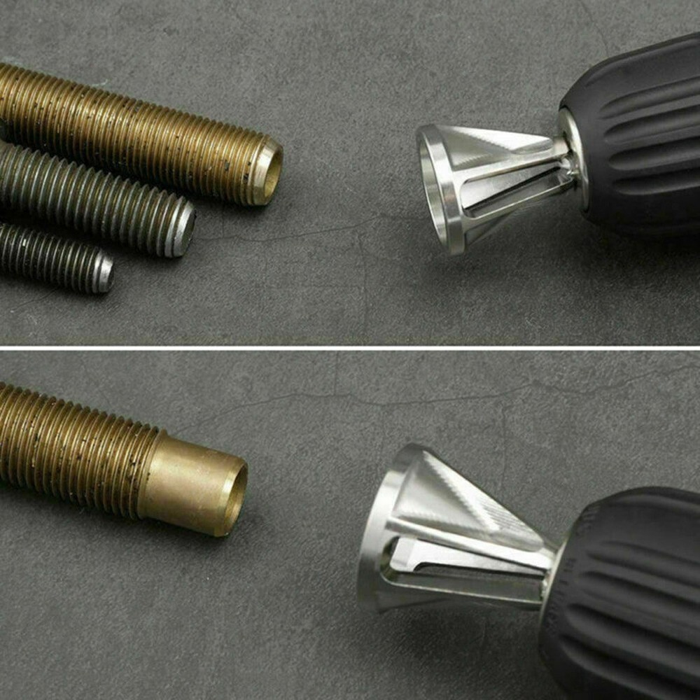1Pcs Silver Triangle/Silver Hexagon Deburring Drill Bit Outer Chamfer Metal Tool