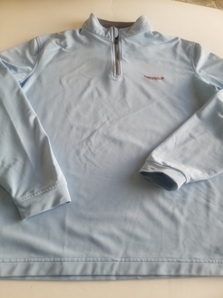 Peter Millar Men’s Medium Element 4 Wind 1/4 Zip Golf Pullover Jacket Lt Blue
