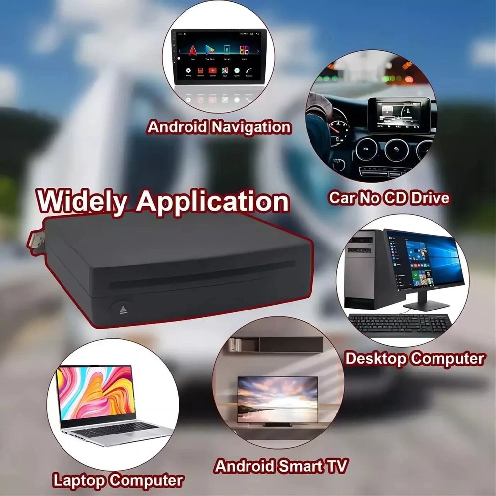 Portable USB Interface External CD/DVD Dish Box Player For Car Android Radio GPS