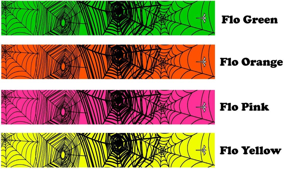 White Water Archery Fluorescent Neon Spider Web Cobweb Arrow Wraps 15 Pc Pack