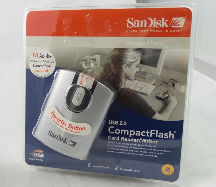 SanDisk CF Type I/II ImageMate USB 2.0 CompactFlash Reader/Writer (SDDR-92-A15)