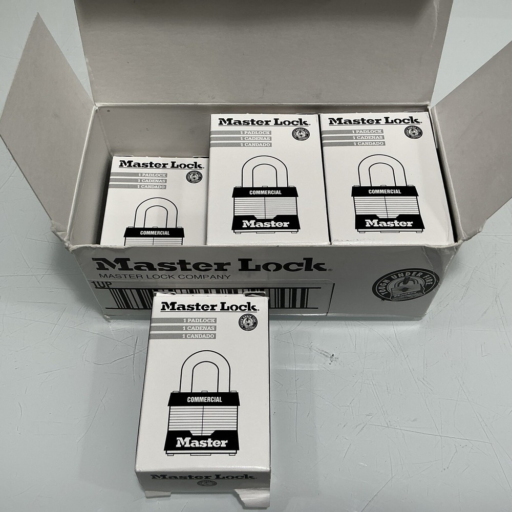 Master Lock 1Up Padlock, Standard Shackle, Rectangular Steel Body (Qty 6)