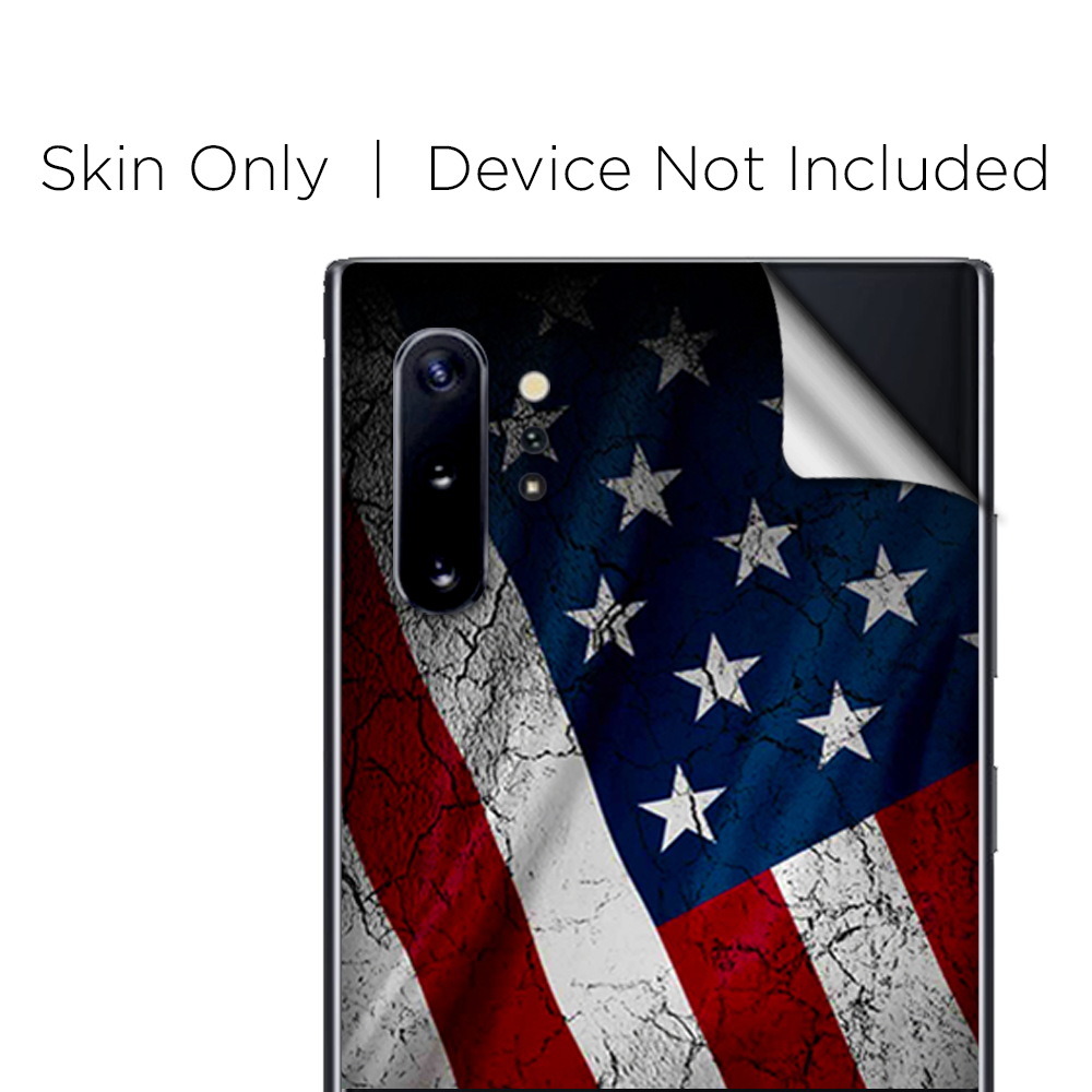 Skins Decal Wrap for Samsung Note 10 Plus American Flag distressed wave