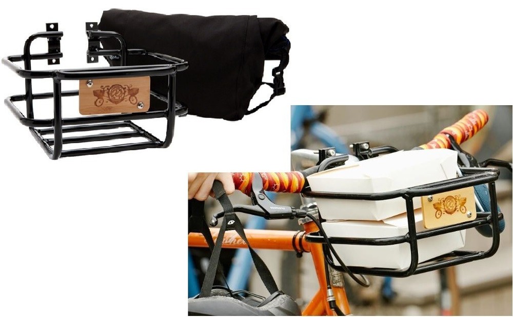 PDW BICYCLE FRONT HANDLEBAR MOUNTED BASKET WITH CARRY BAG