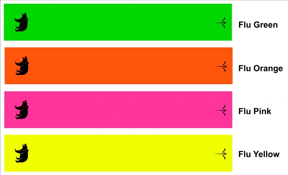 White Water Archery Solid Fluorescent Neon Bear Silhouette Arrow Wraps 15 Pc