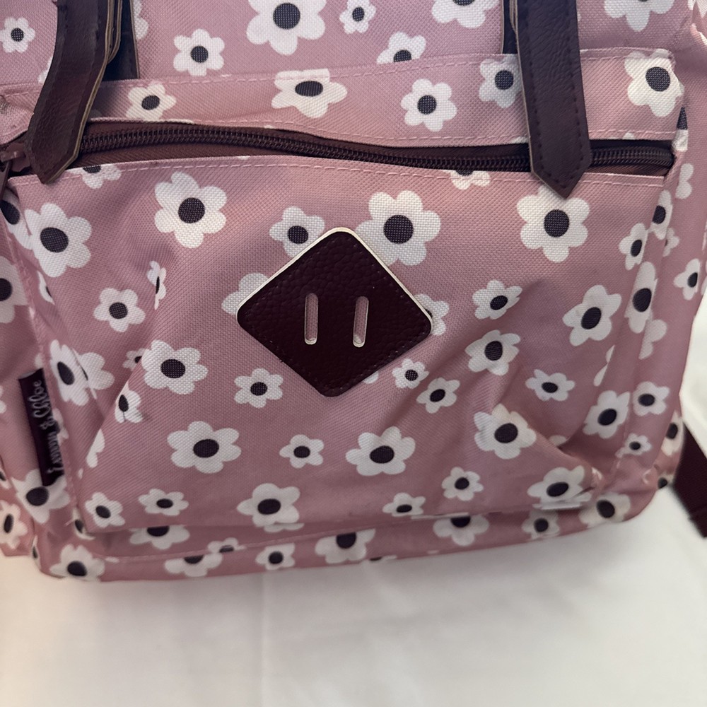 Large Pink And white Flowery Backpack.