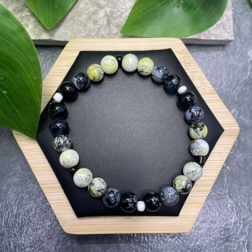 Handmade Bead Beaded Stackable 8” Plus Stretch Bracelet New Free Ship C1250