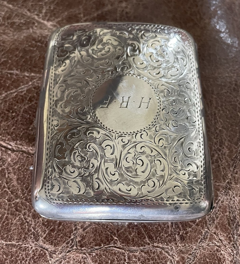 silver cigarette case 67g Willian Henry Sparrow 1909 not scrap