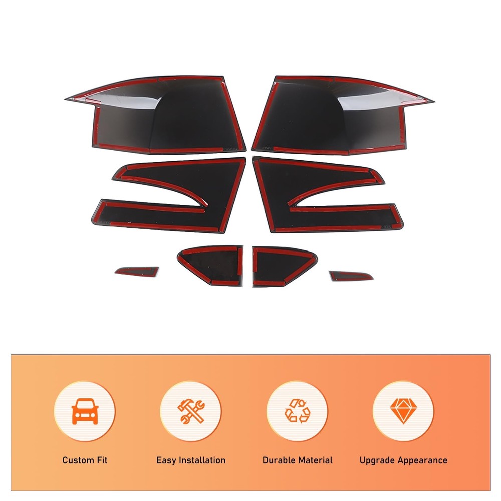 Rear Tail light Cover Compatible with Tesla Model S 2014-2021 Accessories, Bl...