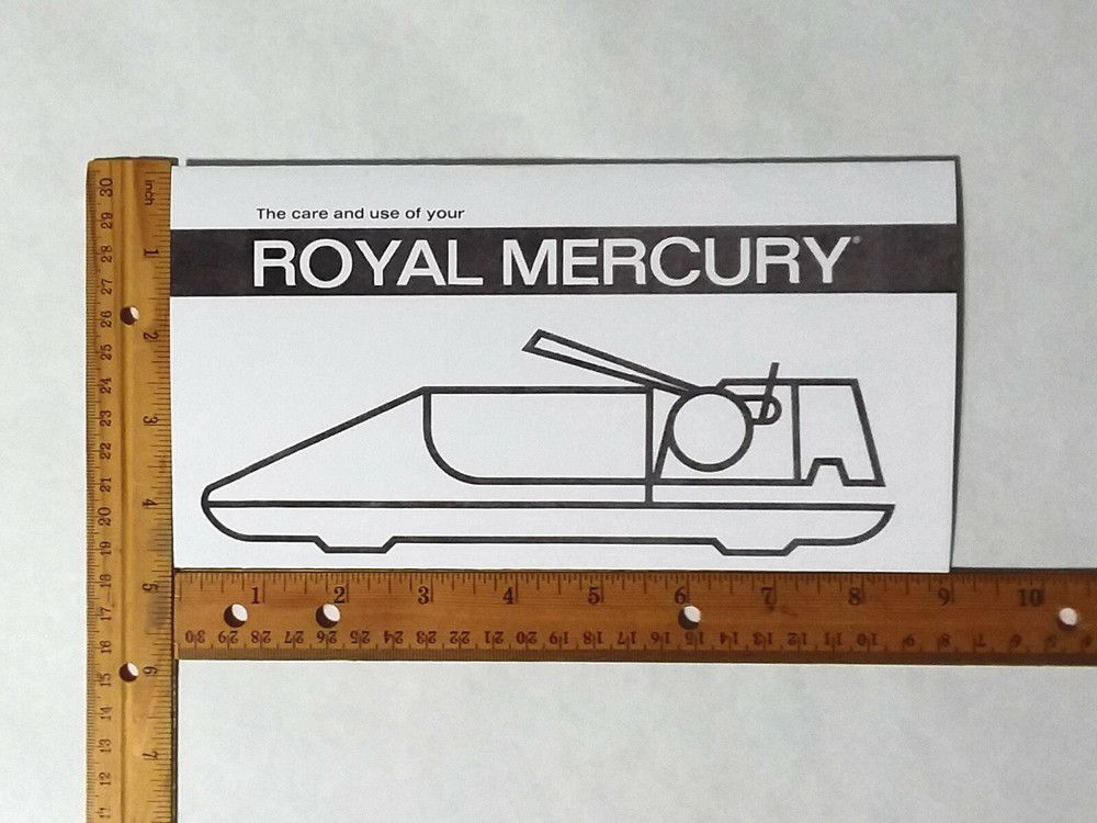 Royal Mercury Typewriter Owner's User Instruction Manual Guide