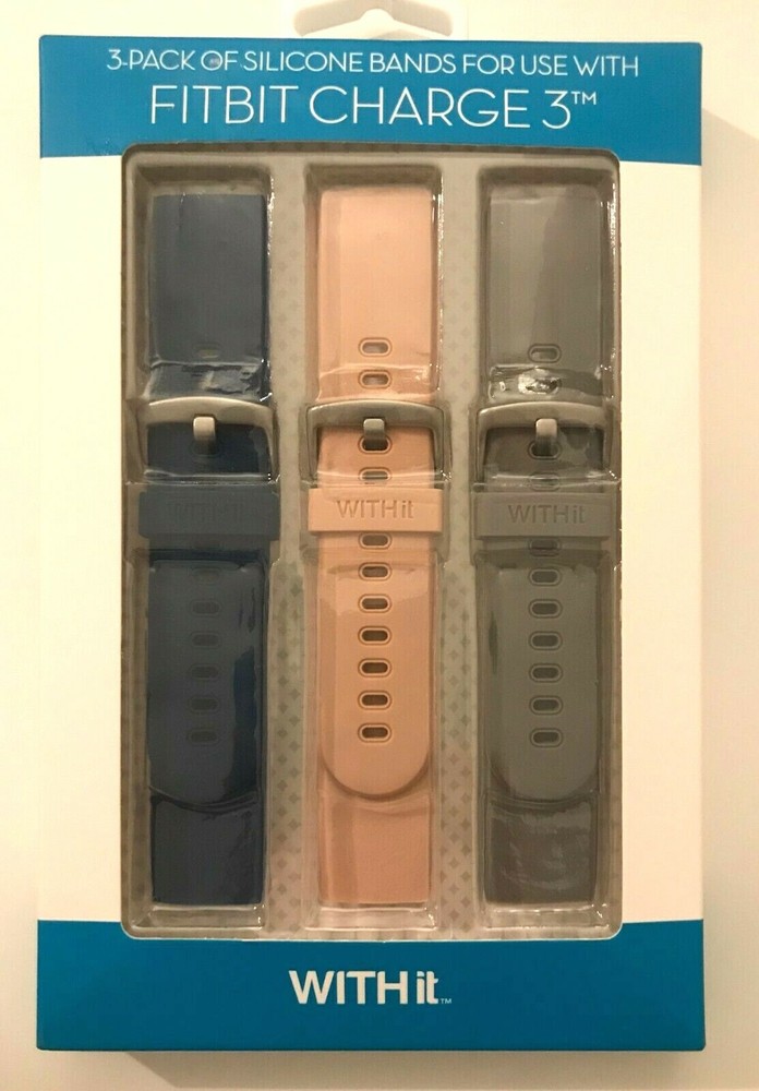 WITHit 3 PACK OF SILICON BANDS FOR FITBIT CHARGE 3