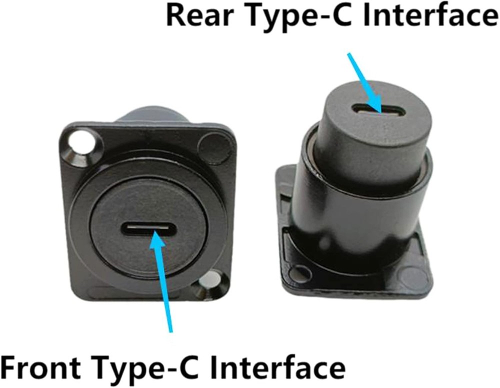 D Type Panel Mount Adapter Coupler USB C 3.1 Female to Panel...