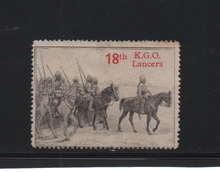 18th K.G.O. Lancers 1914-1918 Label