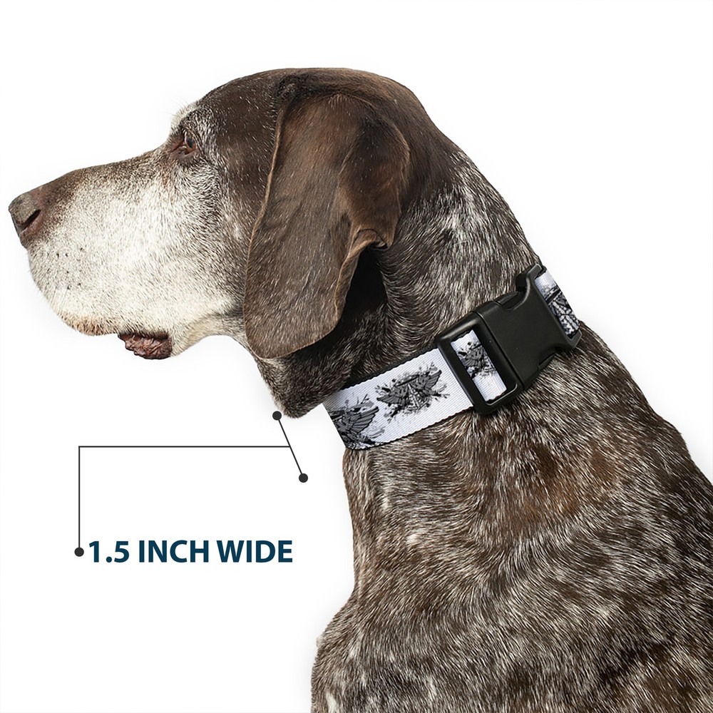 Plastic Clip Collar Phoenix Shield White Large 15-24"