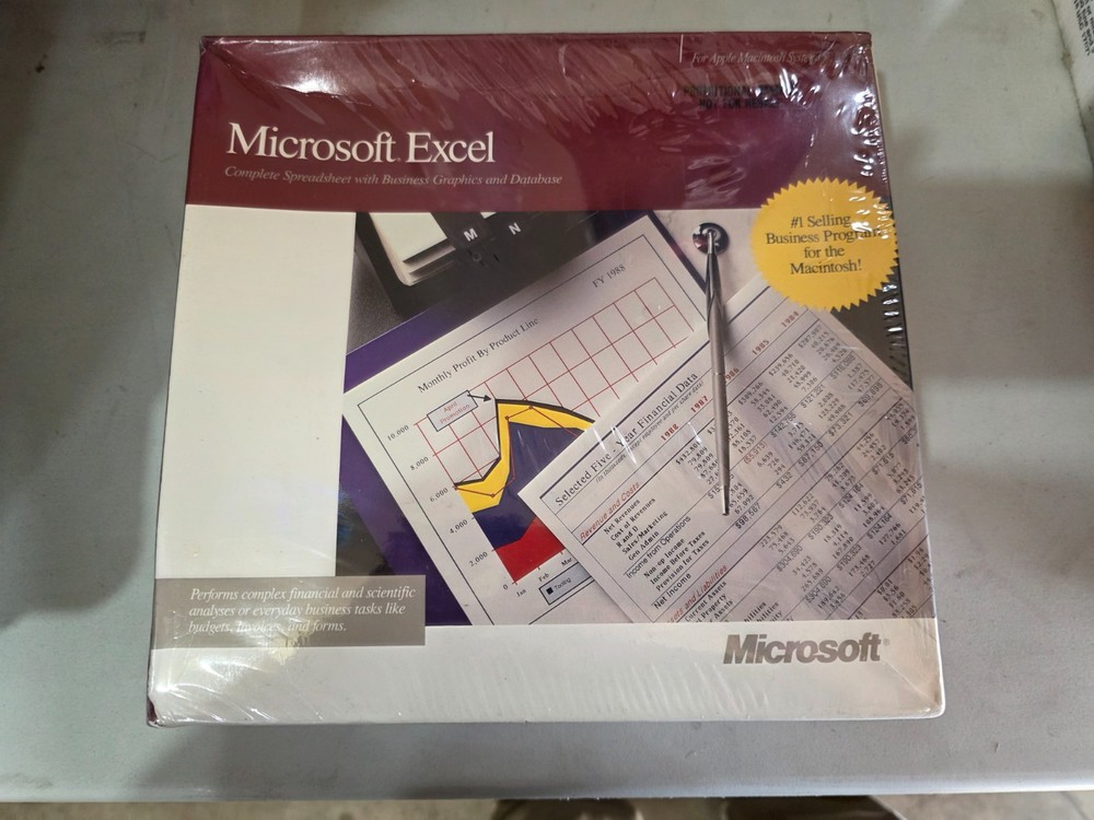 Apple Macintosh Microsoft Excel  Version 2.2 - Sealed NOS