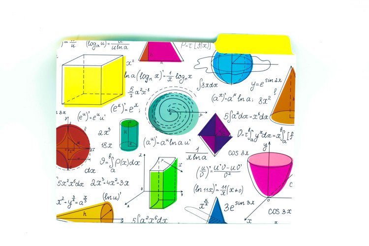 Mathematical Stationery Set Binder Clips File Folders Memo Cube & More Math Fun