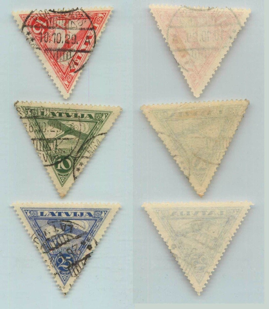 Latvia 1928 SC C3-C5 used. rta7061
