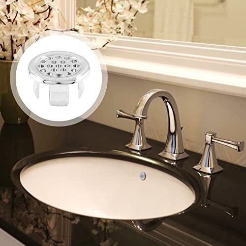 3 Pack Bathroom Sink Overflow Trim Ring Electroplating Chrome Overflow Drain Cov