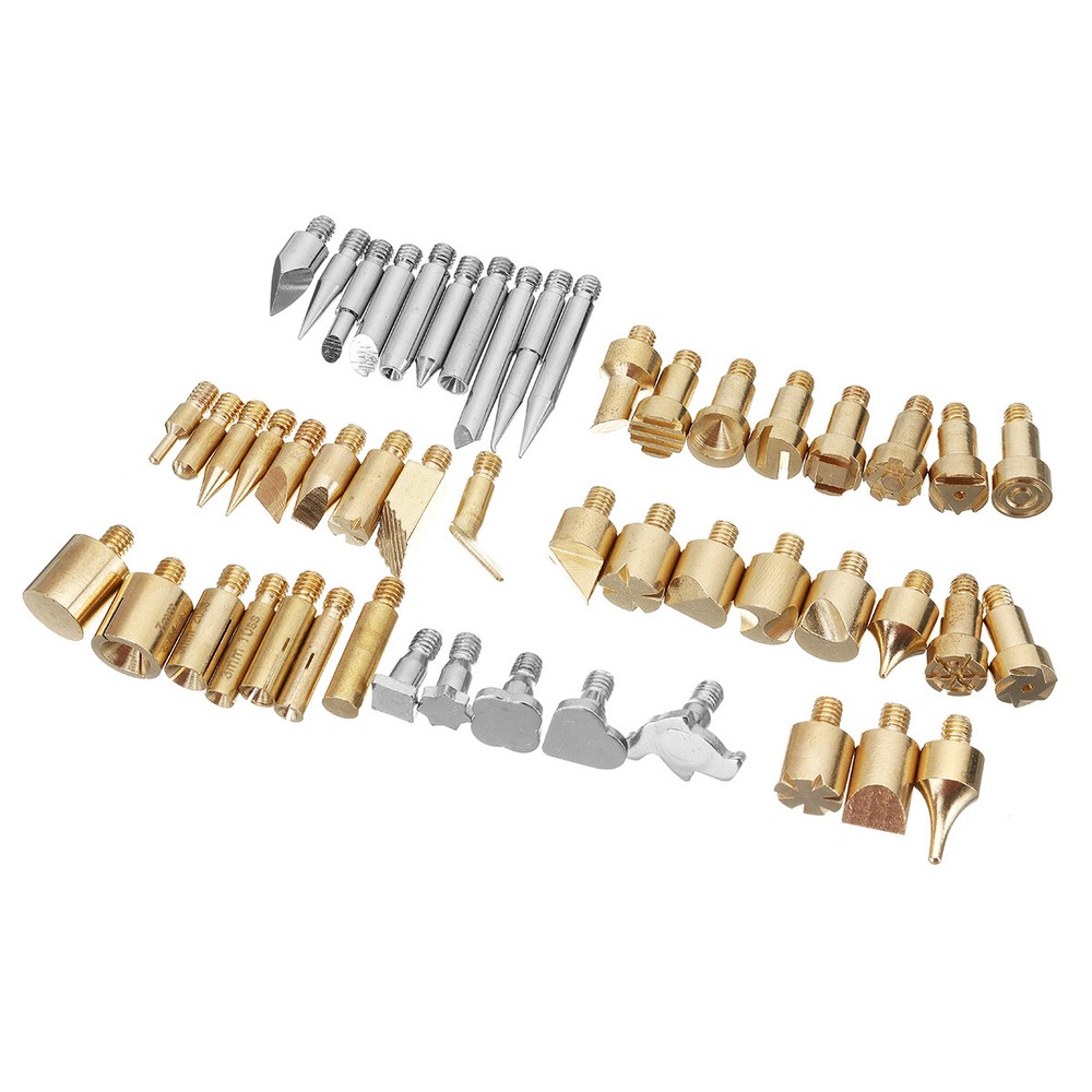 61Pcs Wood Burning Tips Set Stencil Soldering Iron Craft Tools Pyrography Kit
