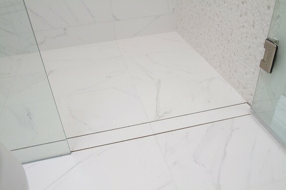 Goof Proof Tile Insert Linear Drain Adjustable 27"- 60" by Mark E industries