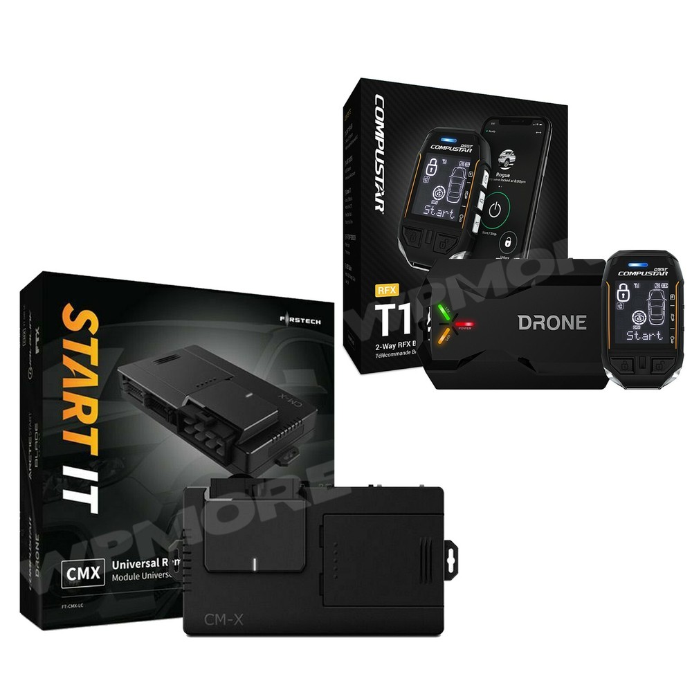 Compustar RFX-P2WT12-SS Kit + FT-CMX-HC Alarm Remote Start IT Controller