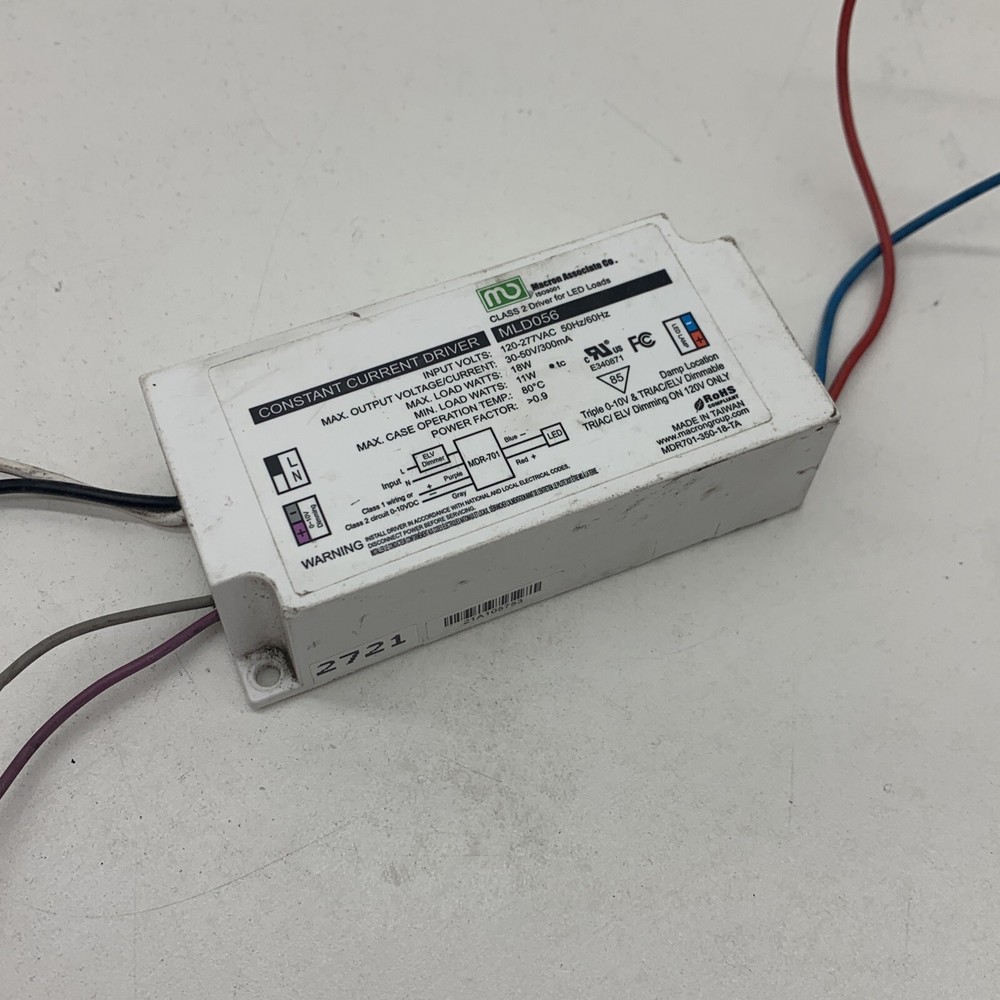 Macron MLD056 Constant Current Dimmable LED Driver 18W 300mA 30-50VDC