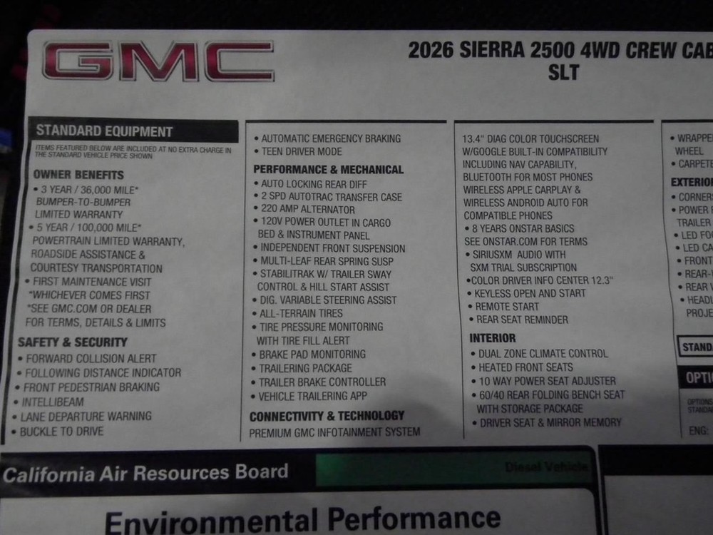 2026 Sierra 2500 SLT Air Shutter