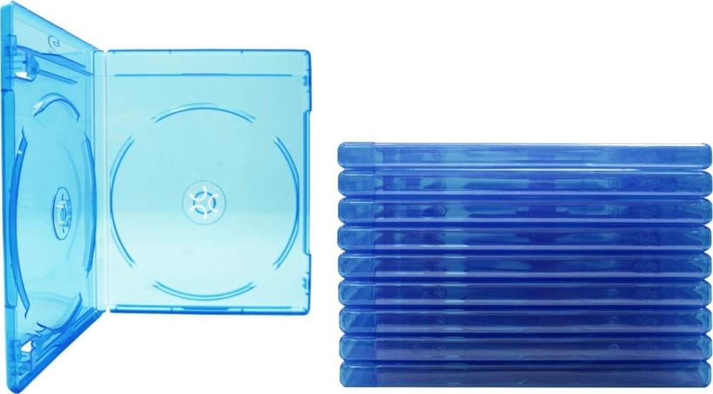 Set of 10 Double Blue Replacement Boxes for Blu-Ray Discs