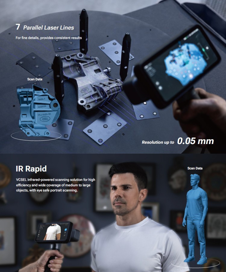 Shining 3D EinScan Rigil Wireless 3D Scanner – Tri-Mode Laser & Infrared