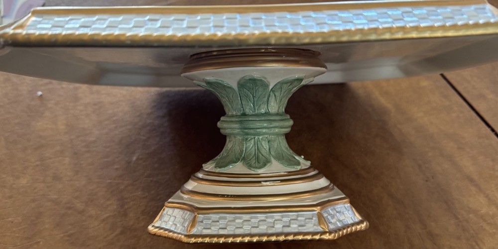 Fitz & Floyd Pedestal Cake Stand Vintage Gregorian Collection