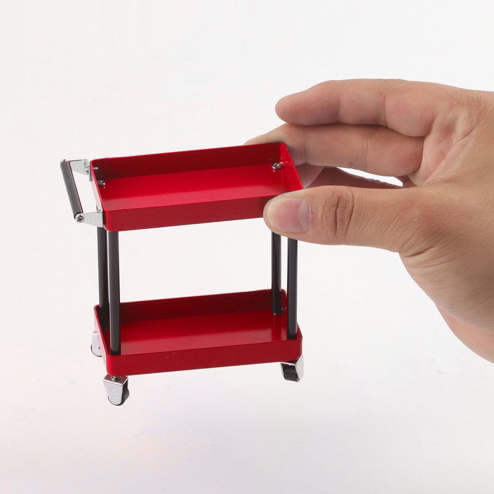 (Red)Service Tool Cart | 2-Tier Tools Storage Trolley | Mobile Workshop